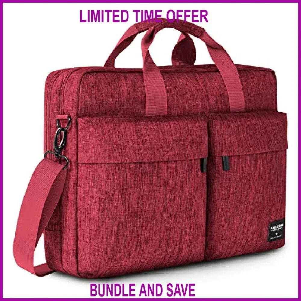 17.3 Inch Laptop Messenger Bag, Water Resistant Nylon, Multiple Compartments